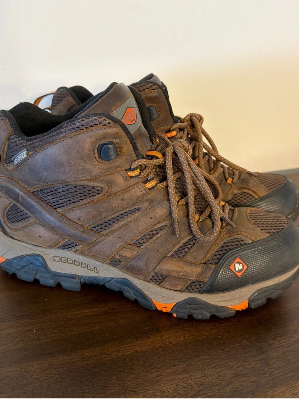 Merrell MOAB Waterproof Mid Comp Toe Work Boot Brown Size 11 NO Insole